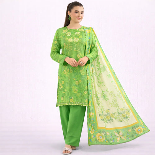 Embroided | Parrot Cambric
